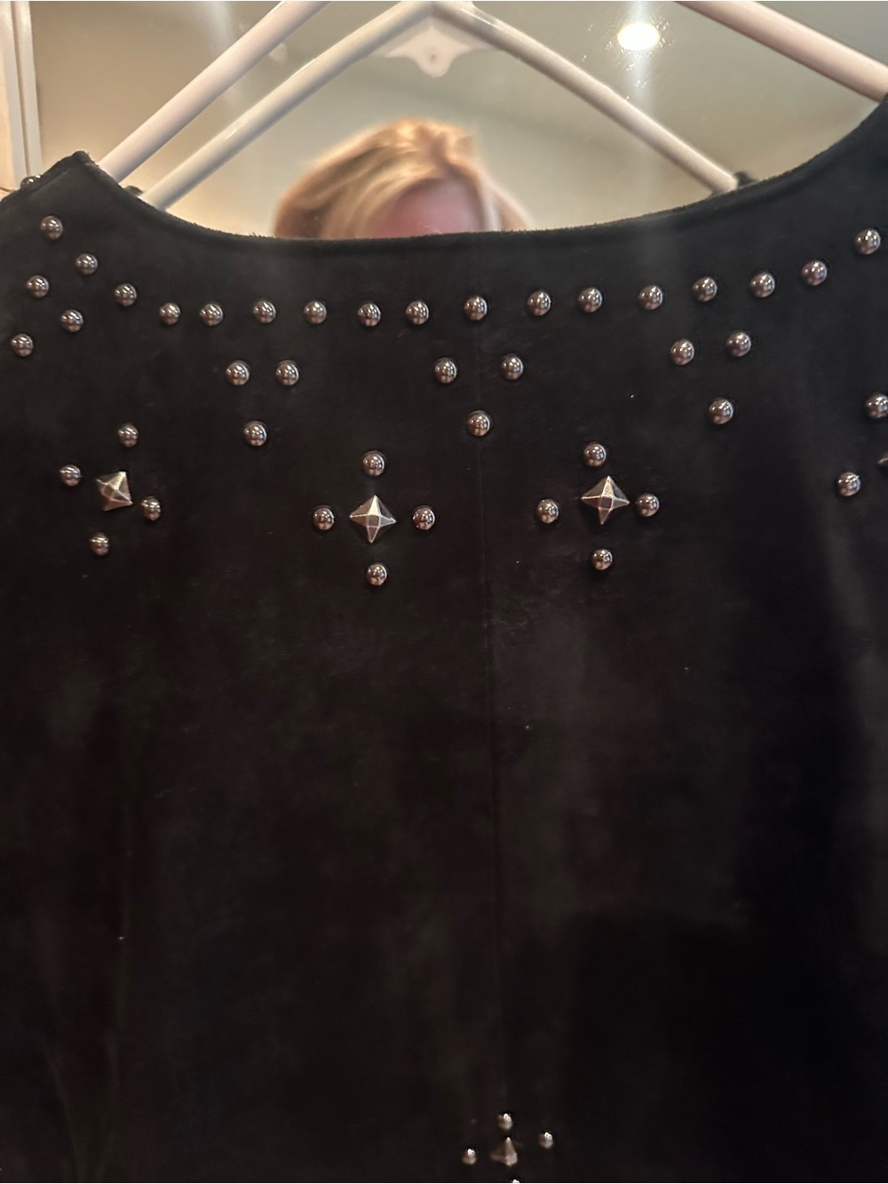 Western-Style Fringe Studded Black Suede Jacket - Picture 7 of 14